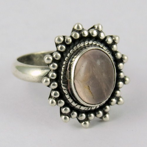 Spirit Of Peace Pink Rose Quartz 925 Sterling Silver Ring