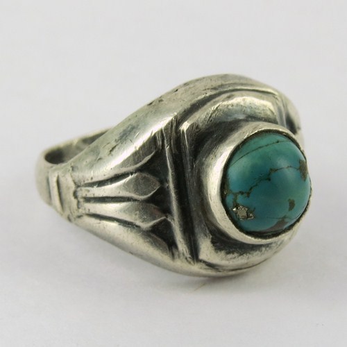 Vintage Style Turquoise 925 Sterling Silver Ring