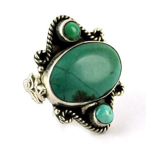 Indian Silver Jewelry Turquoise 925 Sterling Silver Ring