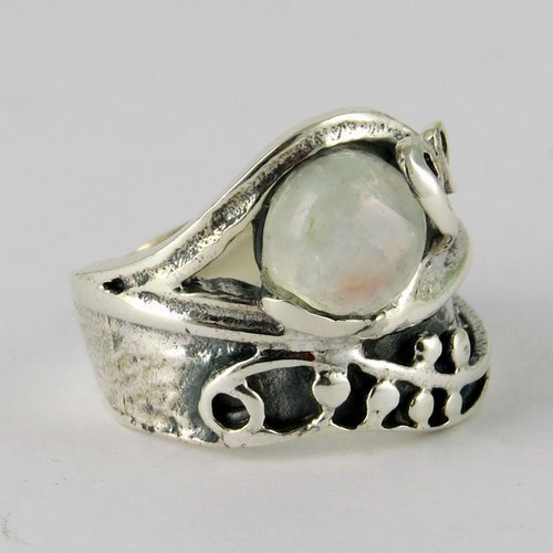 Online Silver Jewelry Rainbow Moonstone 925 Sterling Silver Ring