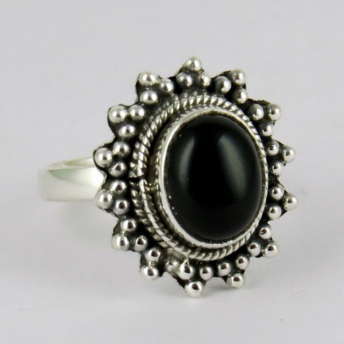 Silver Jewelry Black Onyx 925 Sterling Silver Ring