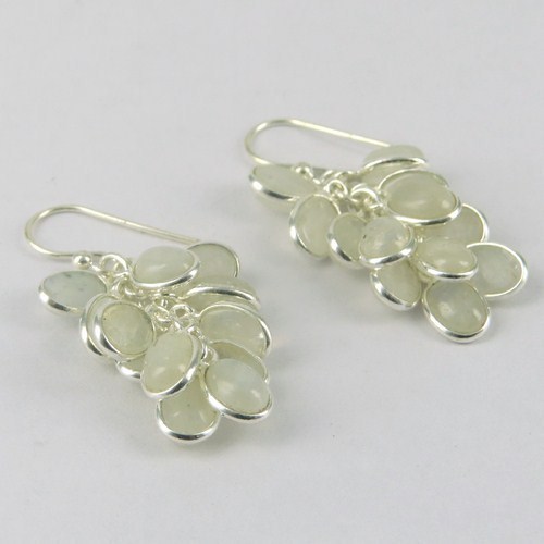 925 Gemstone Earring ainbow Moonstone Sterling Silver Earring