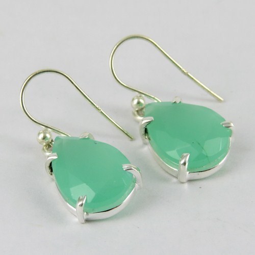 Excellent Love Chalcedony 925 Sterling Silver Earring