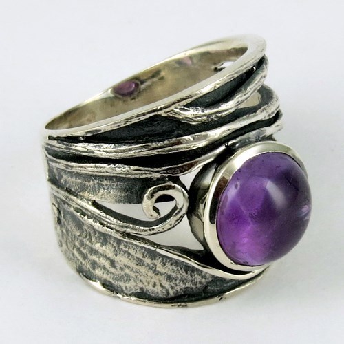 Weaving !! Amethyst 925 Sterling Silver Ring