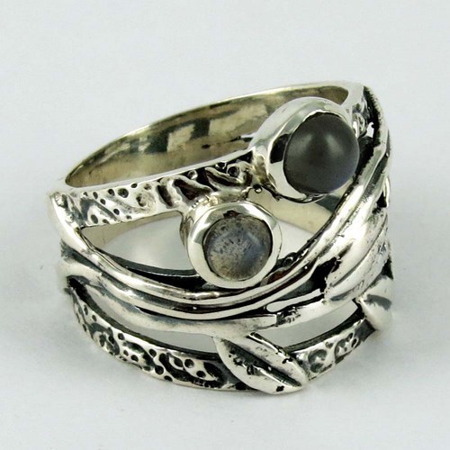 Classy Design !! Labradorite 925 Sterling Silver Ring - Size 7.0 US, Round Shape, Bezel Setting | Elegant Design, 925 Stamp, Wholesale Available