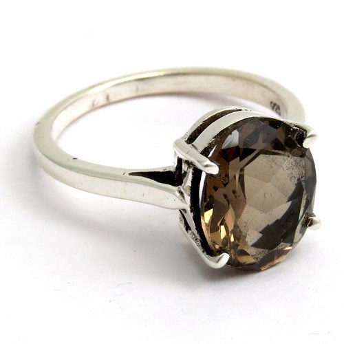 Smoky Quartz 925 Sterling Silver Ring