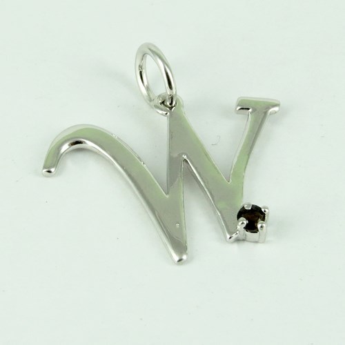 Mysteries W Shape !! Smoky Quartz 925 Sterling Silver Pendant