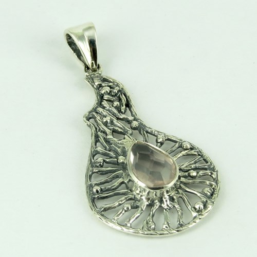 Sweet Created !! Pink Amethyst 925 Sterling Silver Pendant