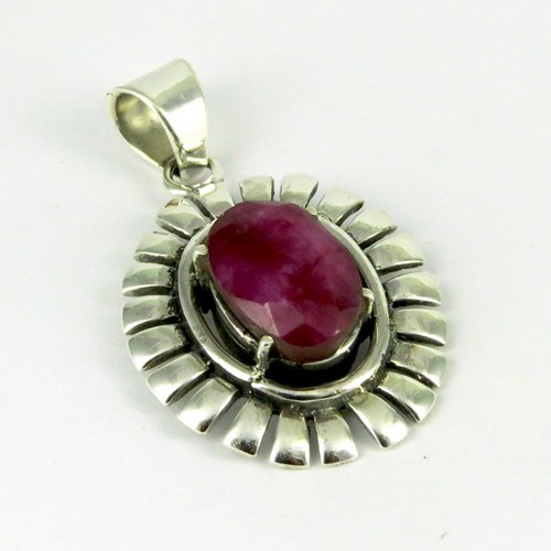 The Cardinal Rule !! Ruby 925 Sterling Silver Pendant
