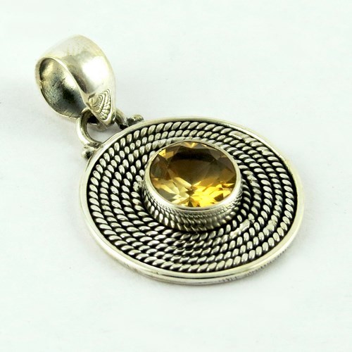 Amazing Honey !! Citrine 925 Sterling Silver Pendant