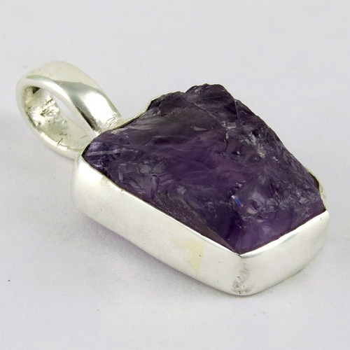 Twinkling Snow !! Amethyst 925 Sterling Silver Pendant