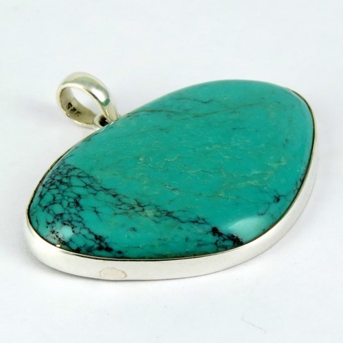 Briliance Rich !! Turquoise 925 Sterling Silver Pendant