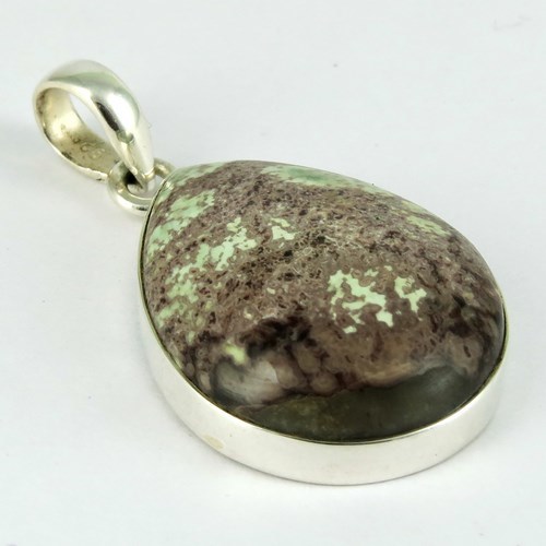 Natural Beauty !! Brown Jasper Pear Shape 925 Sterling Silver Pendant