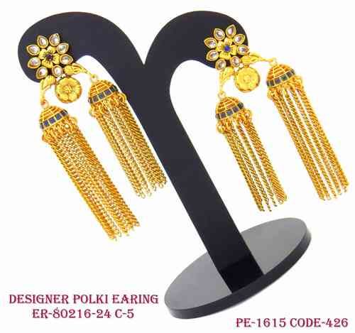 Polki Earring Dual jhumka