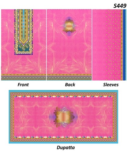 Digital Kurtis with Dupatta - Cotton Blend, 45 Inch Length, Pink | Stylish Design, Comfortable Fit, Vibrant Colors, Elegant 2.5m Dupatta