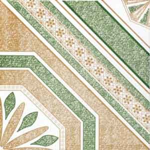 Green Orange Glossy Floor Tiles