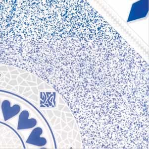 Blue Pattern Glossy Floor Tiles