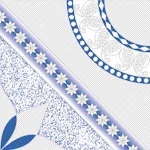 White Blue Pattern Glossy Series