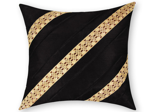 Golden Leaf Design Cushion Cover