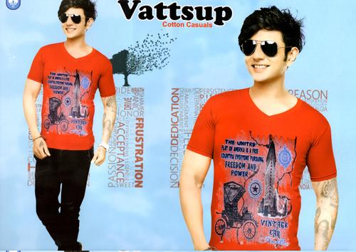 V Neck Red T Shirt