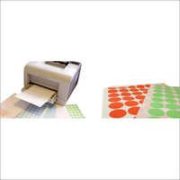Laser Label - Paper Material, Round Shape, Variable Sizes, Red & Green, Matte Finish, High Adhesion, Clear Colors, Accurate Printing