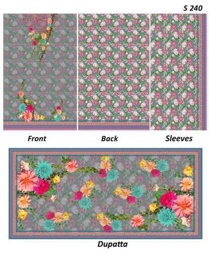 Digital Kurtis with Dupatta - Polyester, Size S, Gray | Stylish Design, Comfortable Fit, Floral Pattern, Versatile Style