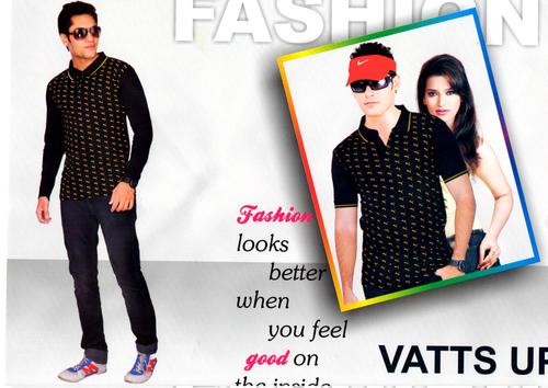 Black Printed Polo T Shirts