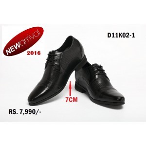 Trendy Sharp Elevator Black Formal Shoes