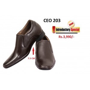 SLIP ON BROWN HEIGHT INCREASING ELEVATOR SHOES