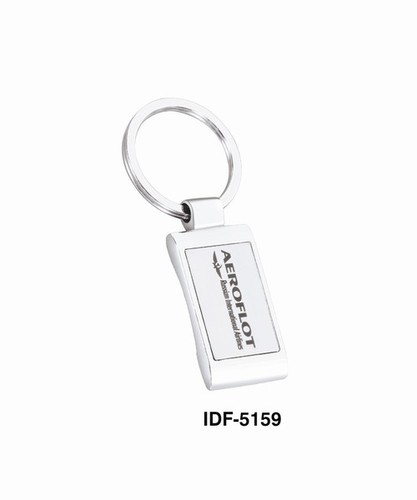 Metal Key Chain - Metal, 2x1 Inches, Silver | Durable, Lightweight, Customizable Engraving, Portable, Professional