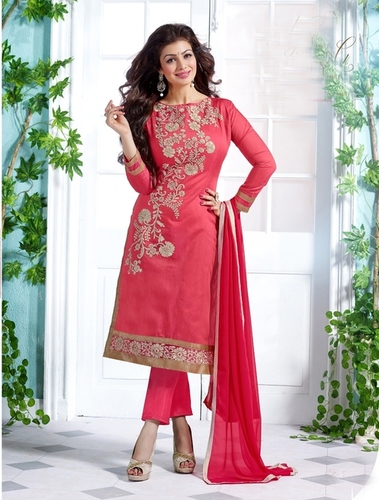 Pink Designer Chanderi Salwar Suit