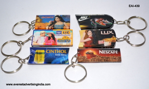 Plastic Key Chain - Plastic, Rectangle, Varied Dimensions | Durable, Lightweight, Customizable, Metal Ring Attachment