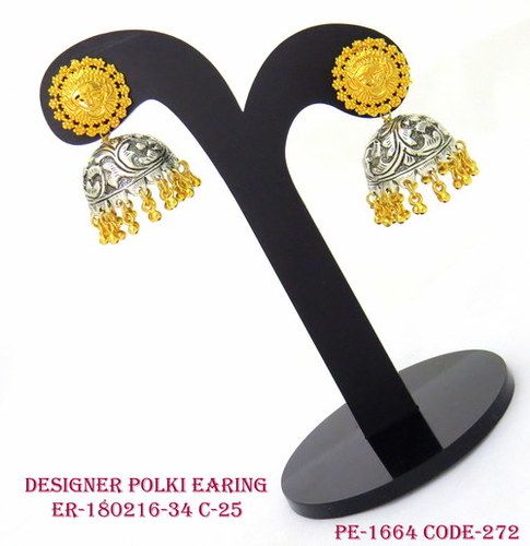 Designer Jhumka With Pearl Drops