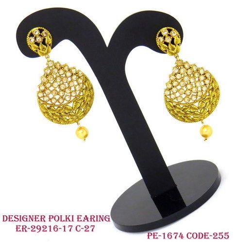 Polki Designer C Z Earring