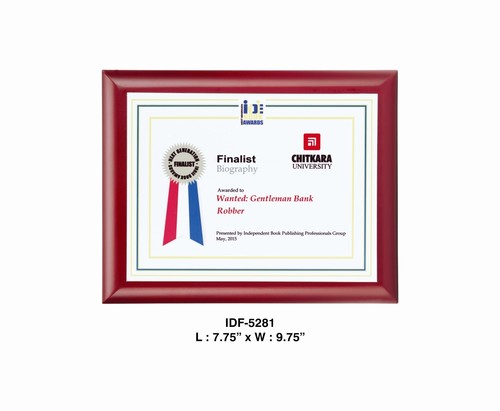 PLAQUES & MEMENTOS - Wood 8x8 Inches Burgundy, Framed | Award Recognition, Elegant Design, Durable Material