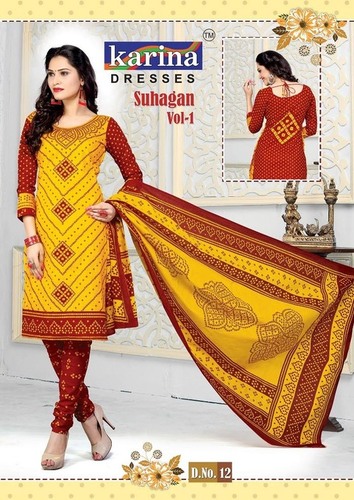 Cotton Salwar Kameez - Cotton, 50 Inches, Yellow | Soft Fabric, Stylish Design, Comfortable Fit, Durable Material, Perfect Stitching