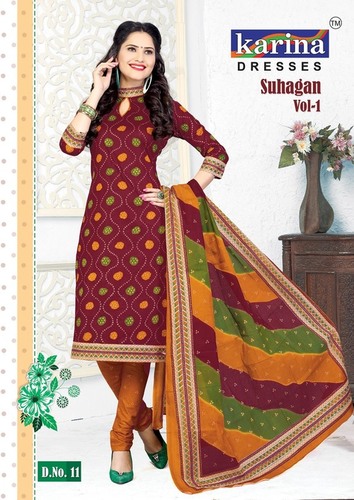 Unstitched Cotton Salwar Kameez
