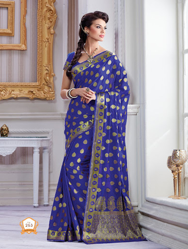 Blue Kanchipuram Silk Saree