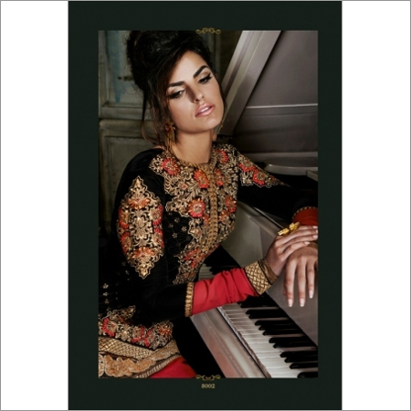 Embroidered Velvet Lehenga