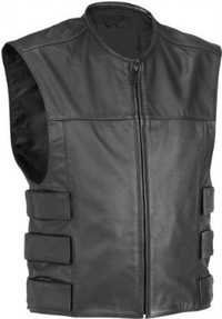 Black Leather Waist Coat