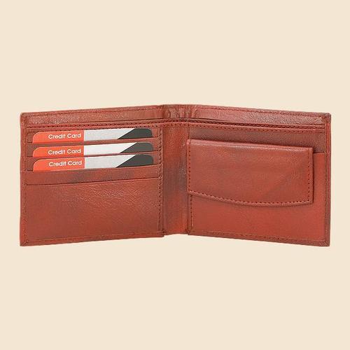 Leather Wallets - Genuine Leather, 4x3x1 Inches, Brown | Durable Design, Snap Closure, 6-8 Card Slots, Compact Size