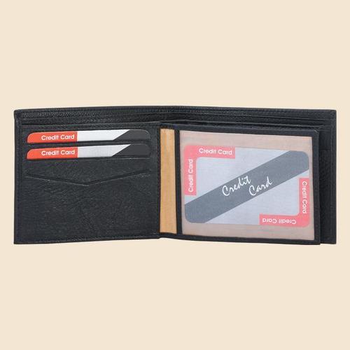Wallets - Leather, 4x3x1 Inches, Black | 6-8 Card Slots, Cash Compartment, Compact Durable Design