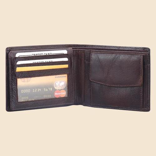 Leather Wallets - Genuine Leather, 4x3x1 inches, Brown | 6-8 Card Slots, Snap Closure, Cash Compartment, Compact Elegant Design