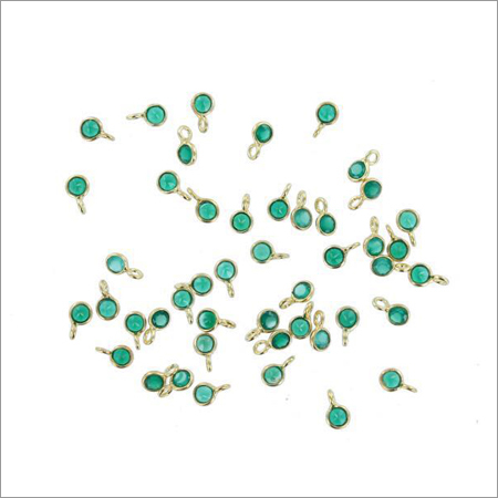 Silver Bezel Green Onyx Gemstones