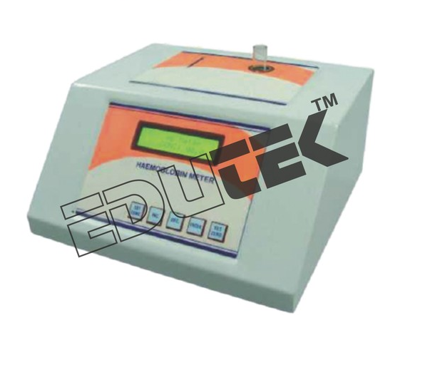 Hemoglobin Meter - 16x2 LED Display, Measuring Range 0-40 gm/dl, Automatic Zero Adjustment, Dilution Ratio 1:251, Wavelength 530 nm, High Sensitivity Silicon Photodiode