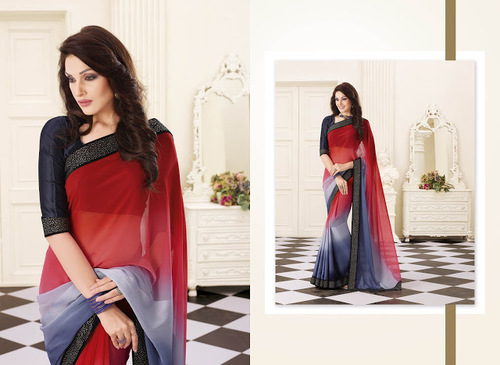 Georgette Multi Color Saree