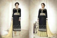 Black Resham Work Velvet Designer Suit