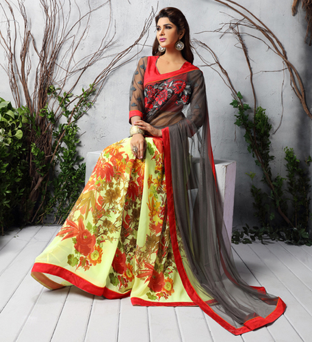Half N Half Gorgette Saree