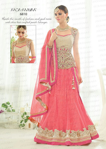 Hot Pink Net Lehenga Choli