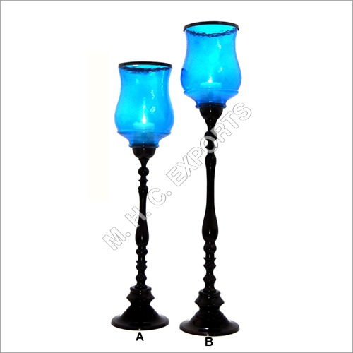 Rust Designer Hurricane Candle Holder
